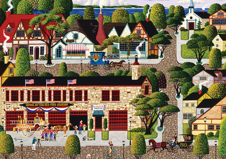 SureLox Puzzles - Hometown Collection by Heronim - Carmel Firehouse - 1000 Pieces