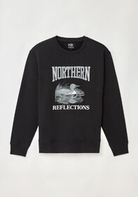 Northern Reflections Adult Waving Loon Crewneck Black L