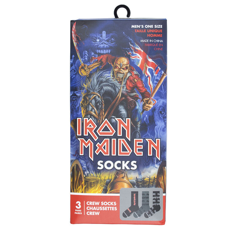Iron Maiden 3 Paires Sock Gift Box, Noir, Pour Homme