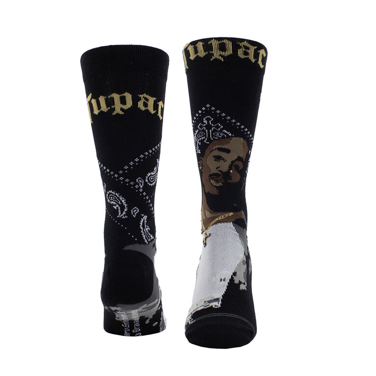 Tupac Black Bandana Knit-In Crew, Noir, Pour Homme