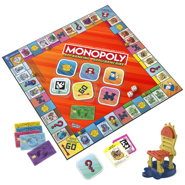 Monopoly App Banking Board Game, App-Enabled Game, Links to Smart Devices, Ages 8+