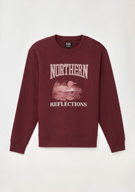 Northern Reflections Adult Waving Loon Crewneck Red XL