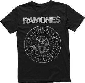 Ramones- Distressed Seal- Black T-Shirt