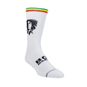 Bob Marley Smile Crew Knit In White, Mens