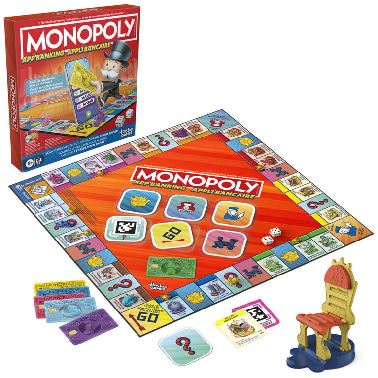 Monopoly App Banking Board Game, App-Enabled Game, Links to Smart Devices, Ages 8+