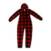 J&L Designs  Adult Buffalo Plaid Hooded Fleece Jumpsuit
