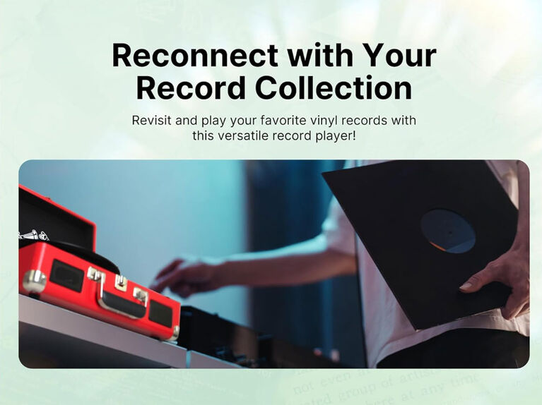 Metro Dual Bluetooth Suitcase Turntable - Turquoise