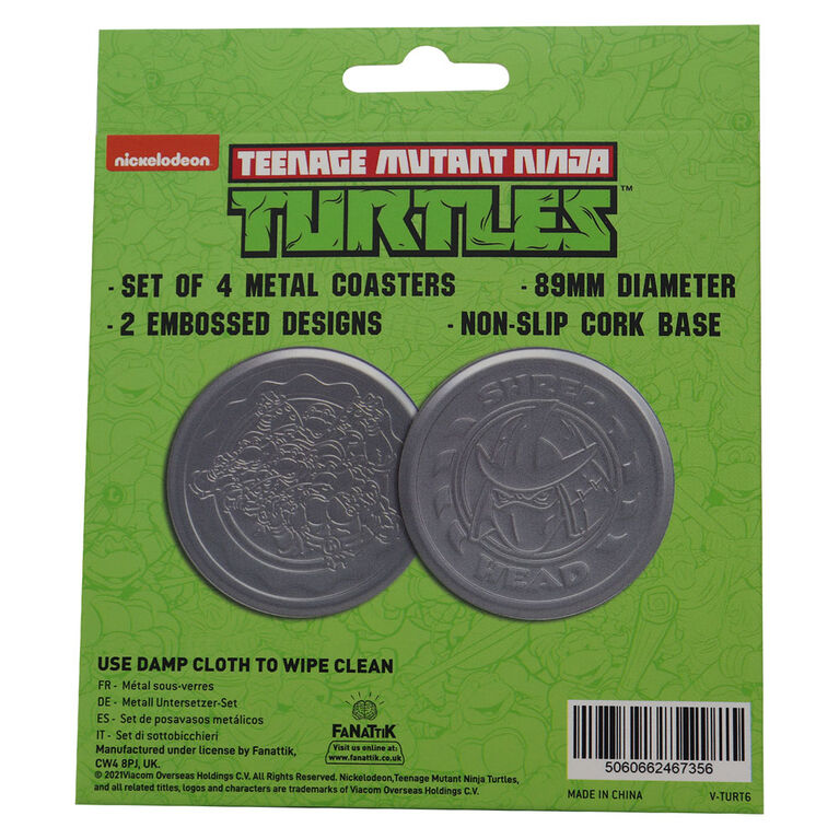Teenage Mutant Ninja Turtles Set of 4 Embossed Metal Coasters