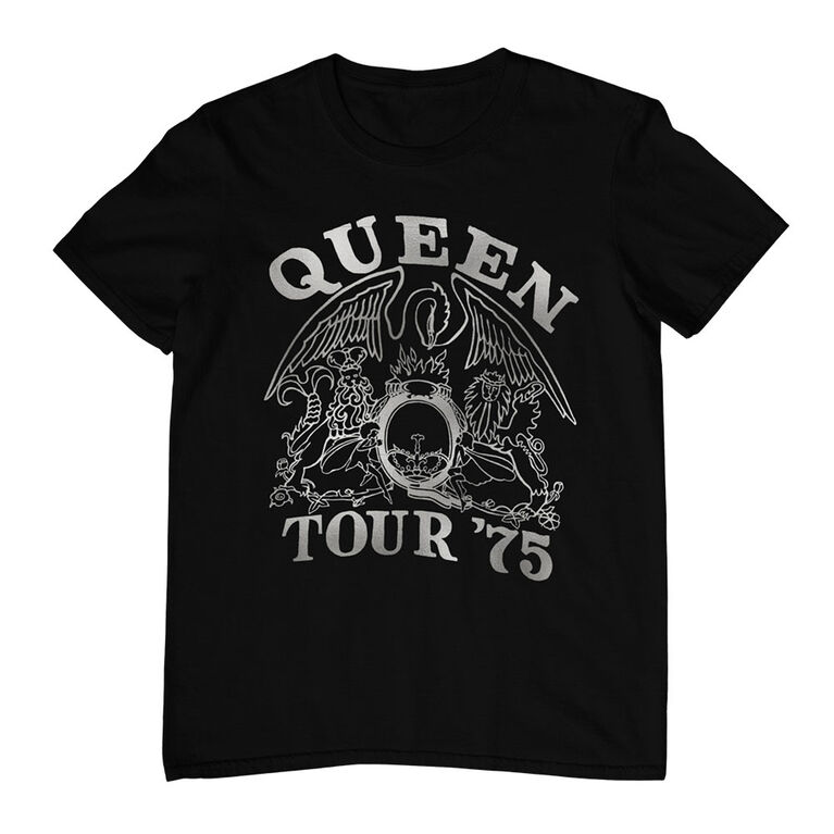 Queen- Tour '75- Black Tshirt- Small