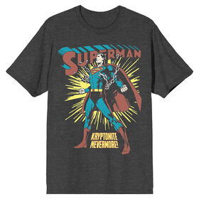 DC Comics Superman Kryptonite Ancien Gris T-Shirt