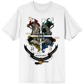 Harry Potter Hogwarts House Crests Blanc T-Shirt