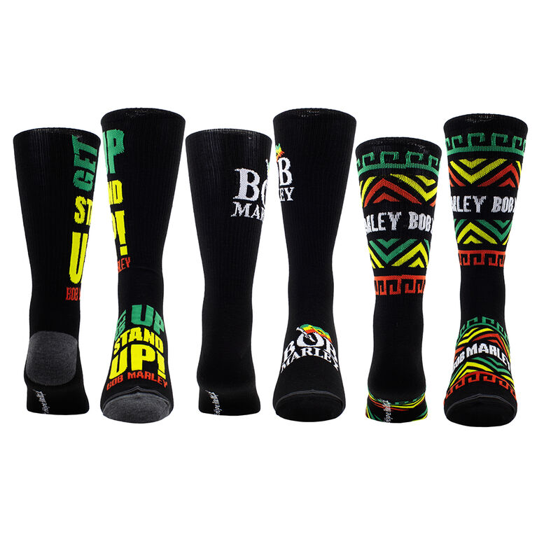 Bob Marley 3 Pair Sock Gift Box, Black, Men's