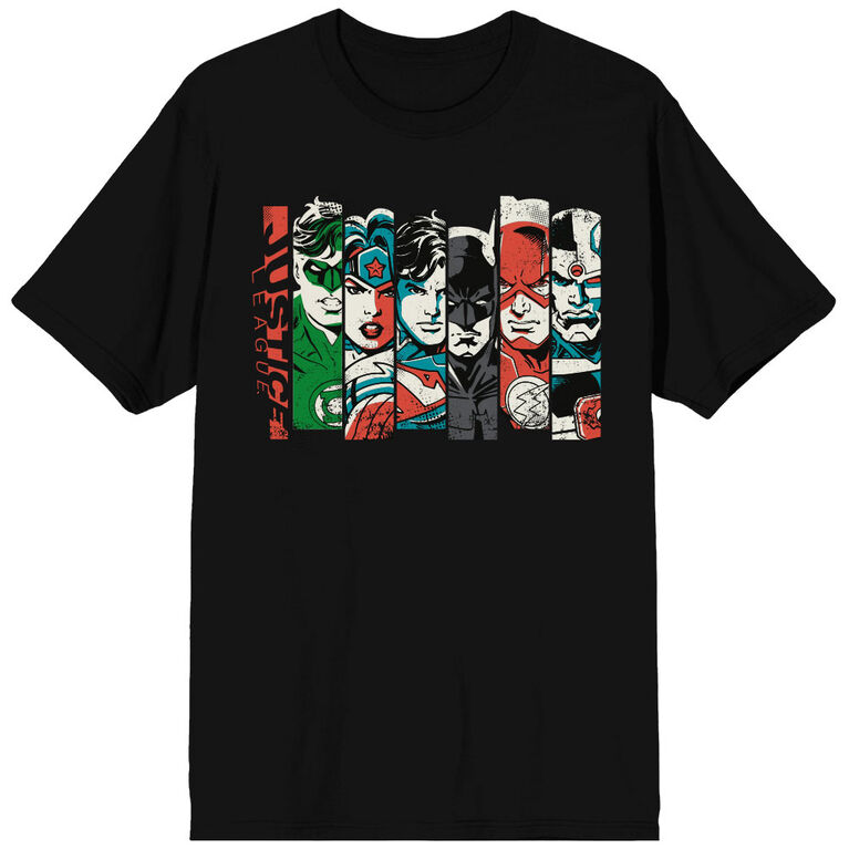 DC Comics Justice League Characters Black T-Shirt