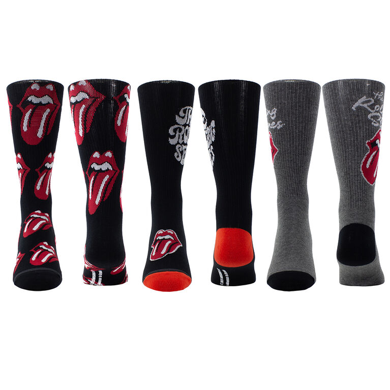 Les Rolling Stones, Coffret Cadeau Chaussette Trois Paires, Noir, Pour Homme