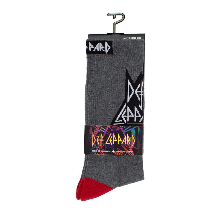 Def Leppard Knit In Crew, Charcoal Heather, Men's