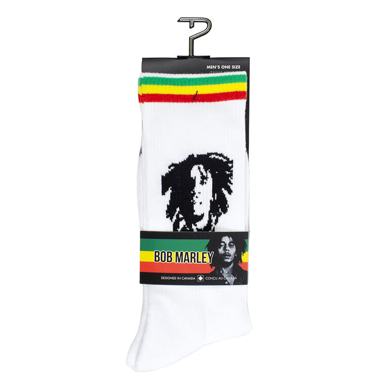 Bob Marley Smile Crew Knit In White, Mens