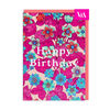 Ohh Deer - Neon Floral Pink and Blue Greeting Card (12595) - Greeting Card (A6) - English Edition