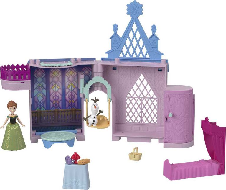 Disney Frozen Storytime Stackers Playset, Anna's Arendelle Castle Dollhouse with Small Doll