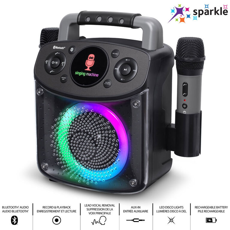 Mini Sparkle Portable Karaoke Machine Black
