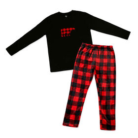 J&L Designs  Men's 2-Piece Set Pajama Buffalo Bear