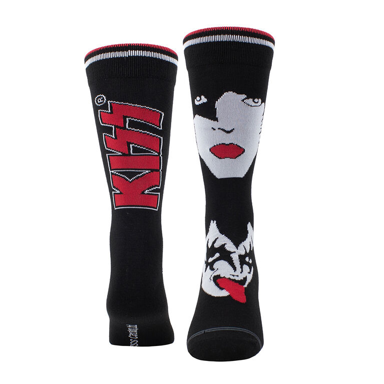 Kiss Faces Knit In Crew, Black, Men's