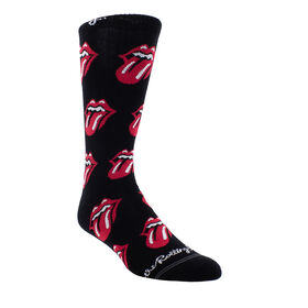 The Rolling Stones Tongue Knit In Crew Sock, Black, Men's