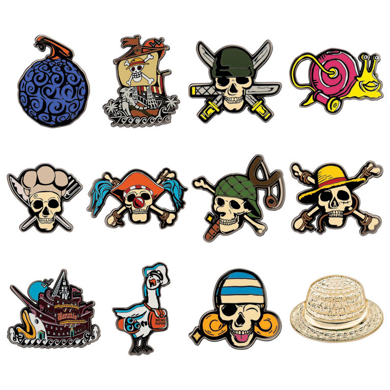 Badge Myst&egrave;re One Piece en Pin CDU Contenant 12 Bo&icirc;tes Aveugles