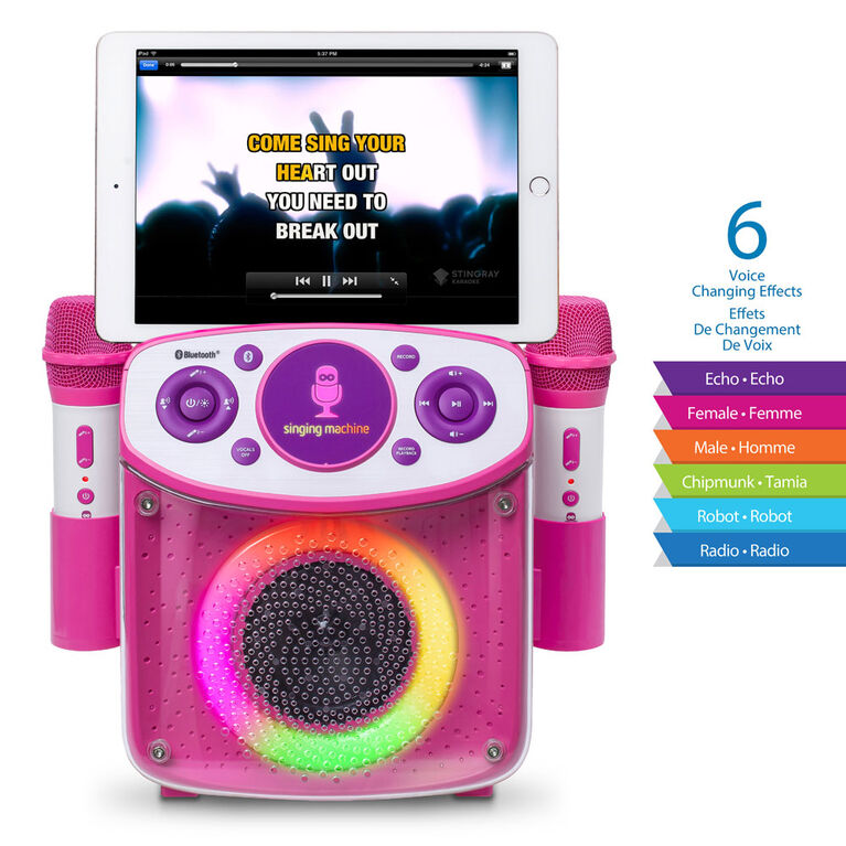 Mini Sparkle Portable Karaoke Machine Pink