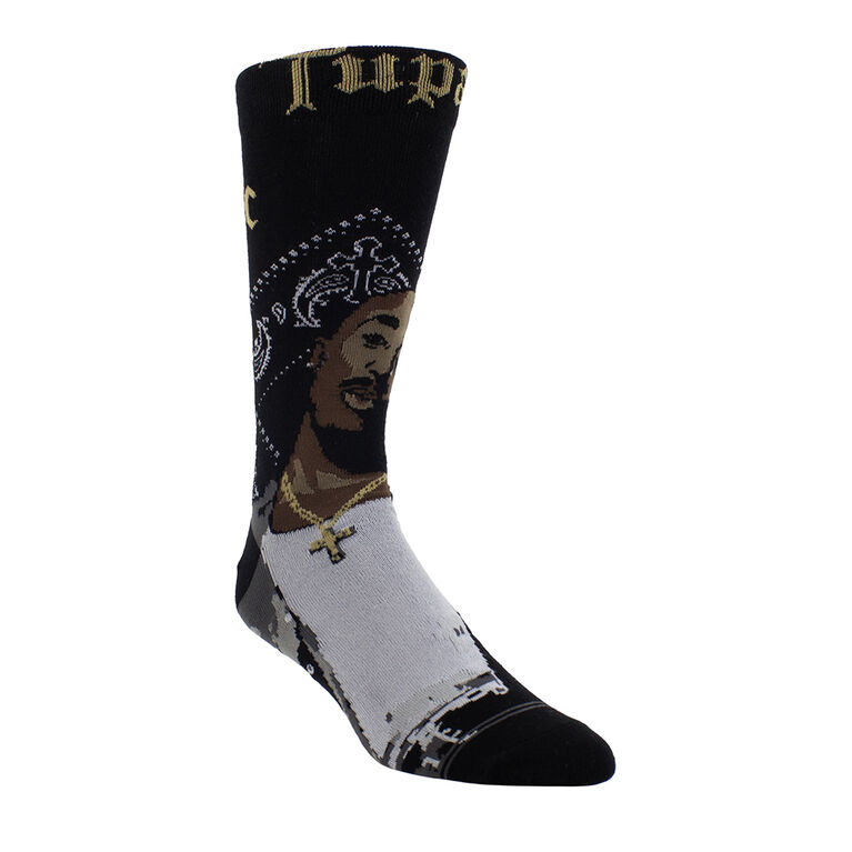 Tupac Black Bandana Knit-In Crew, Noir, Pour Homme