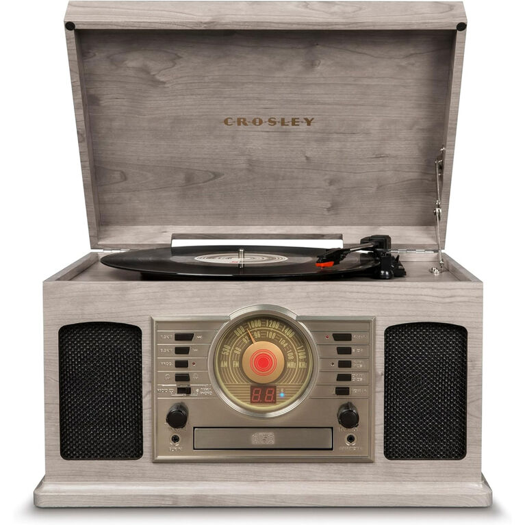 Crosley-McQueen 8 in 1 Entertainment Center-Grey