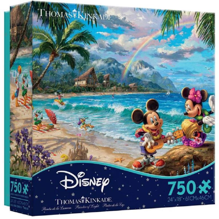 Ceaco Thomas Kinkade Disney Mickey and Minnie in Hawaii 750PC Puzzle