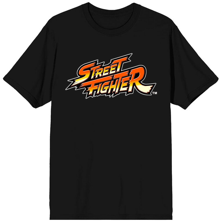 Street Fighter Classic Retro Logo Black T-shirt 