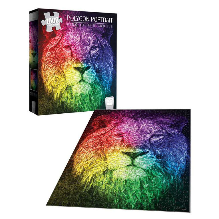 Polygon Portrait "King of the Jungle" 1000 Piece Puzzle - English Edition