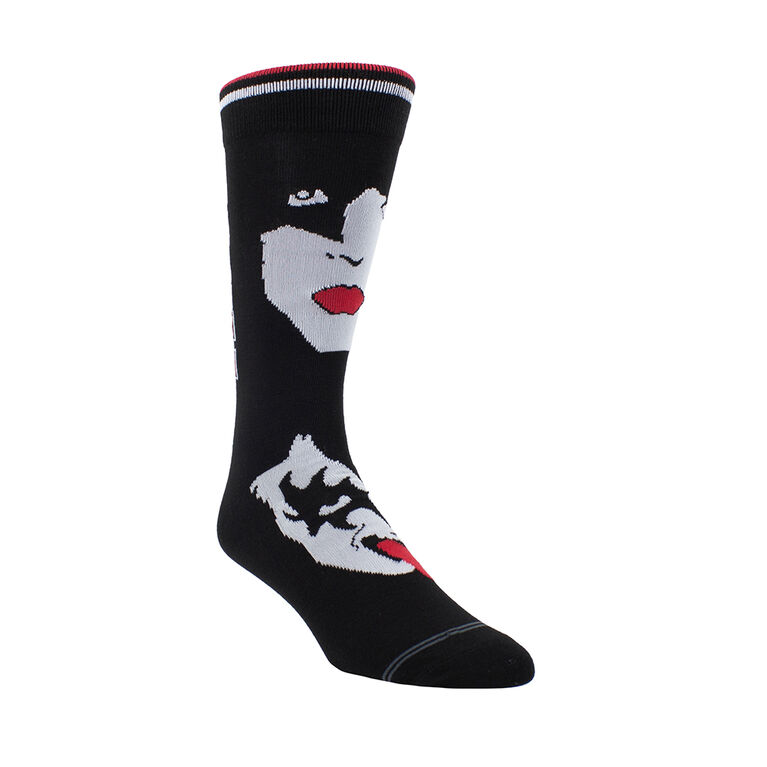 Kiss Faces Knit In Crew, Black, Men's