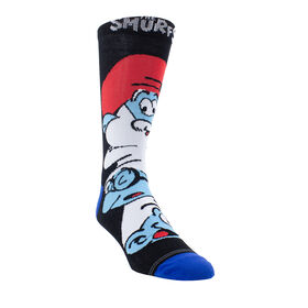 Smurfs Pile Up Men's Knit-In Crew, Black, Men's
