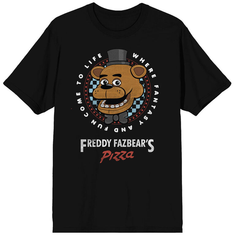 Five Nights at Freddy's Fazbear Pizza Black T-Shirt-Medium