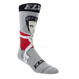 Chaussettes En Maille Elvis Cartoon, Gris Chiné, Homme