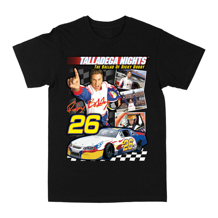 Talladega Night- Collage Black Tshirt-Medium