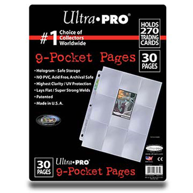 Ultra Pro - Paquet 30 pages &agrave; 9 pochettes