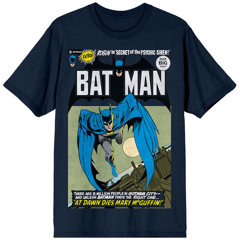 DC Comics Batman Comic Poster Navy T-Shirt-Small