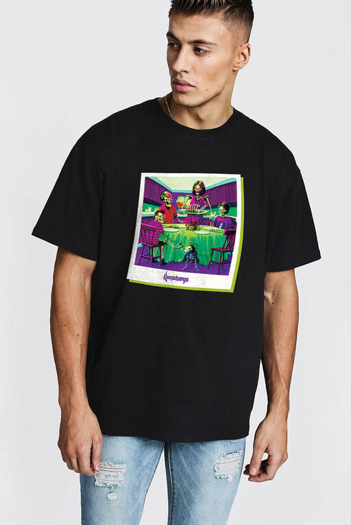 Goosebumps-Skeleton Family- Black Tshirt- Large