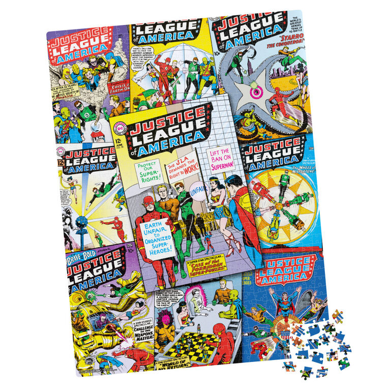 DC Comics, Justice League 1000-Piece Jigsaw Puzzle Wonder Woman Superman Comic Book Artwork with Poster Included