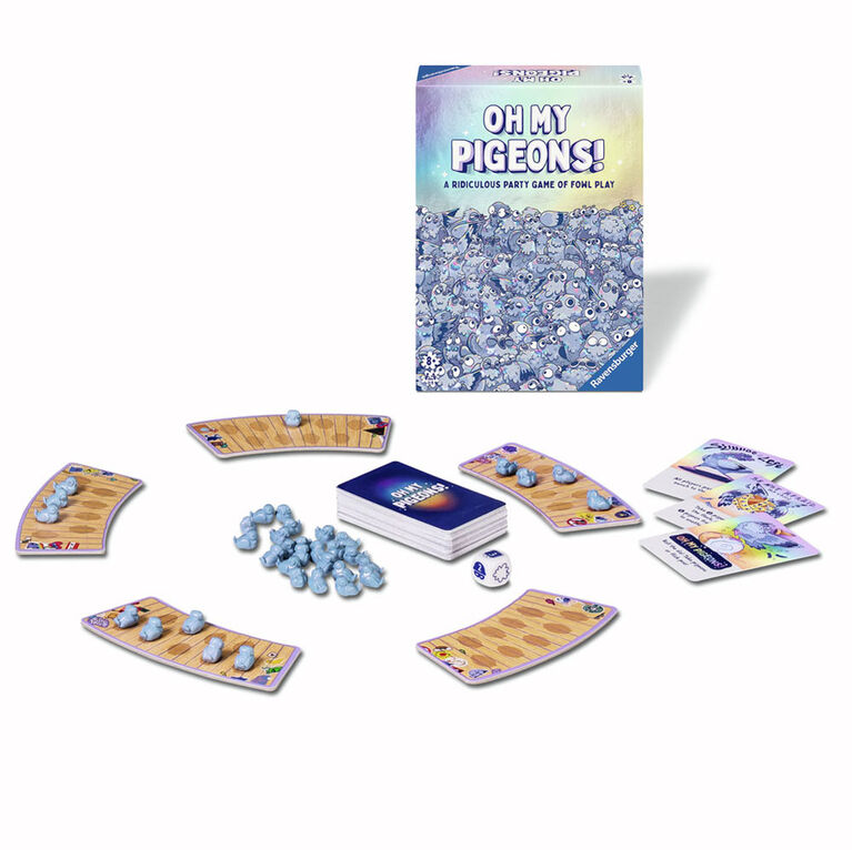 Ravensburger 22893 - Pigeons EN - Le jeu de la fête des pigeons - Jeu de cartes et jeu de société pour 2 à 5 personnes - Édition anglaise