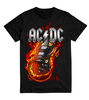 ACDC-Fire Flames Guitar Black T-Shirt