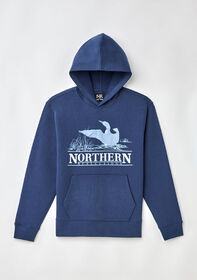 Northern Reflections Adult Waving Loon Hoodie Blue