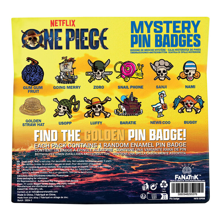 Badge Myst&egrave;re One Piece en Pin CDU Contenant 12 Bo&icirc;tes Aveugles