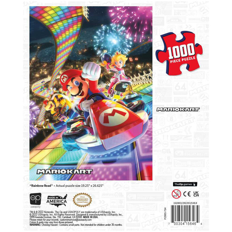 USAopoly Mario Kart "Rainbow Road" 1000 Piece Puzzle - English Edition