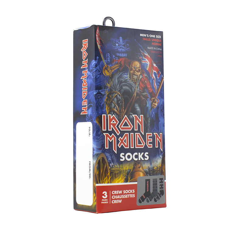 Iron Maiden 3 Paires Sock Gift Box, Noir, Pour Homme