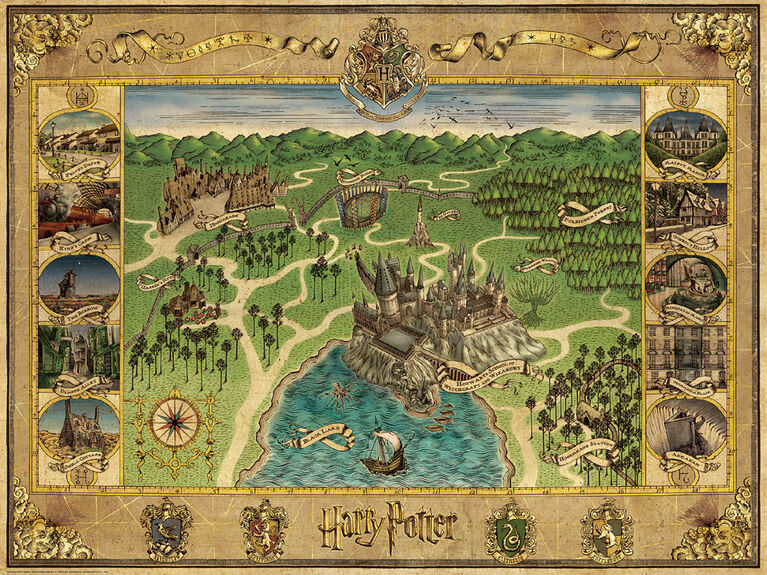 Ravensburger - Harry Potter Hogwarts Map casse-têtes 1500pc