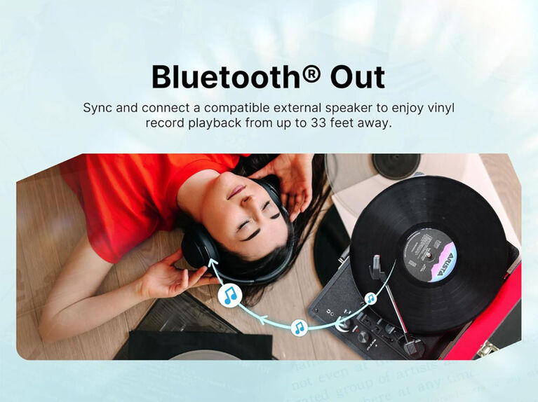 Metro Dual Bluetooth Suitcase Turntable - Turquoise